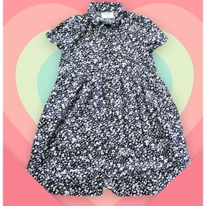 Old Navy Button Front Ditsy Floral Dress Navy & White Size L